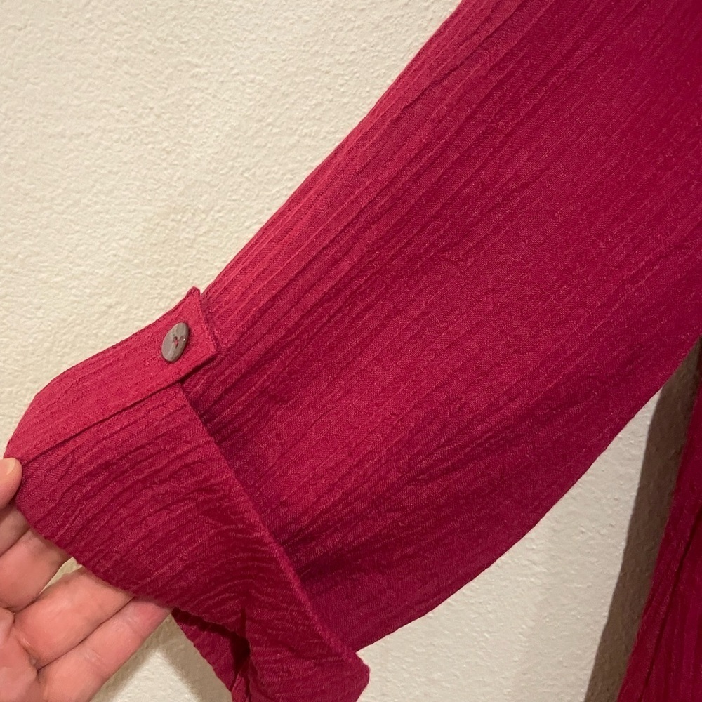 NWT Soft Surroundings Rich Fushia Long Sleeve Dress - Picture 3 of 6